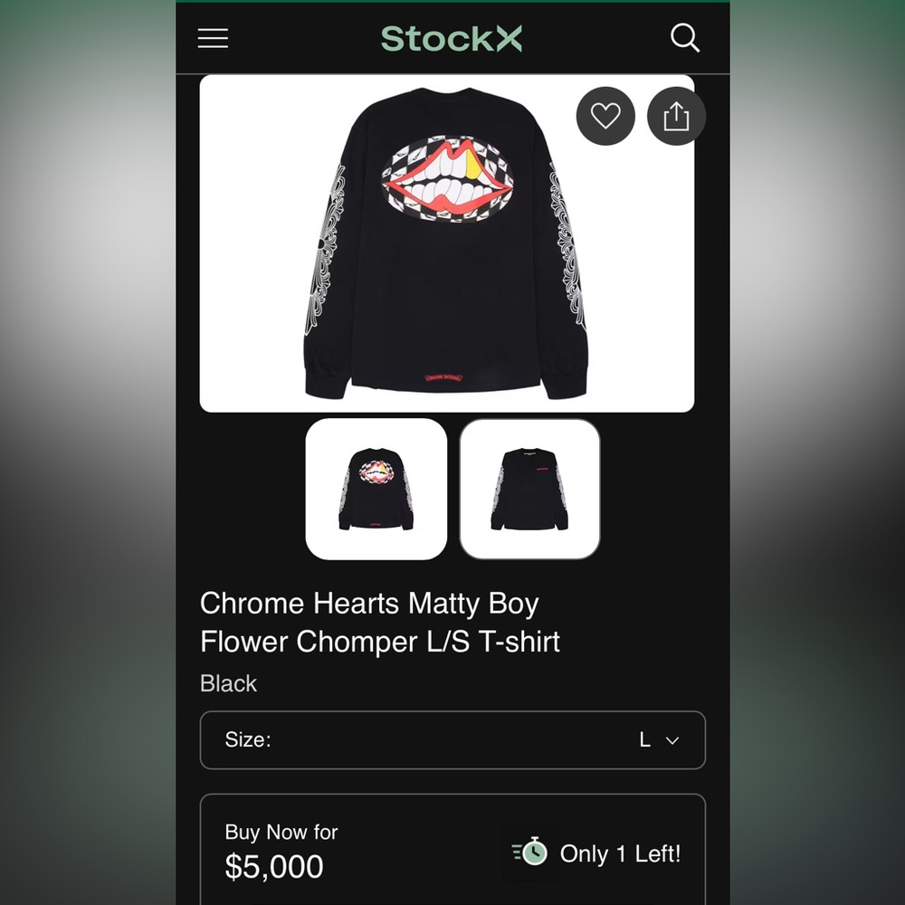 Chrome Hearts Black Matty Boy Crewneck